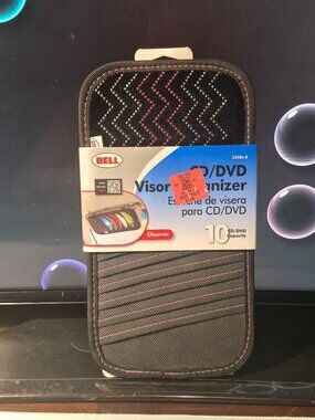 Bell CD DVD Sun Visor Organizer Chevron Pink Black 10 Disc Holder 33986-8 New